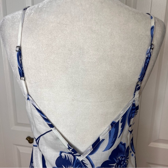 Haute Hippie Blue & White Floral Maxi Dress | 100% Cotton | Open Back | Size M - Picture 4 of 8